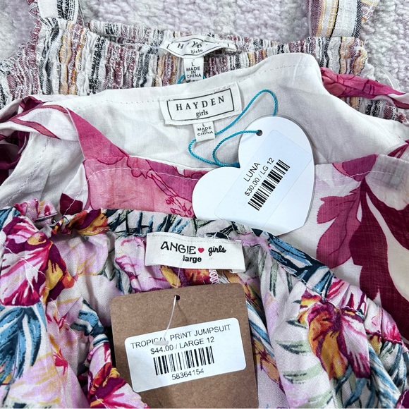 NWT Hayden and Angie Girls Jumpsuit Romper and Tank Tropical Summer Size Large - Picture 3 of 15